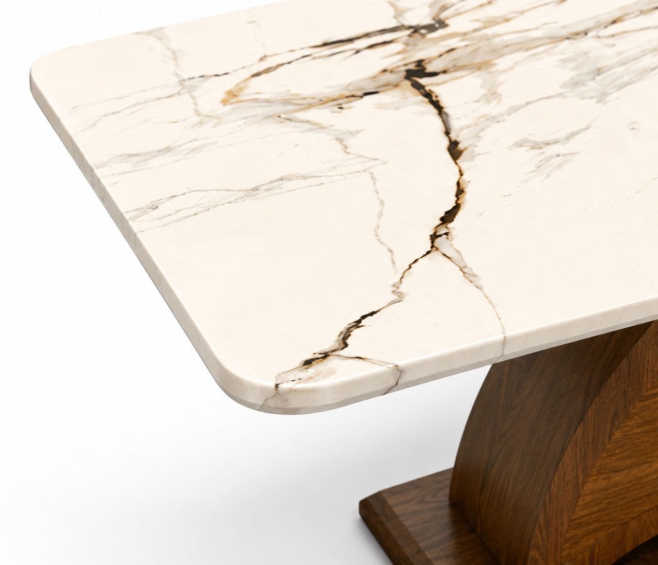 Image 10 for DT 187/8994 DC 302 Marble Top Ash Wood With Metal Strip 1+6 Seater (BTM)
