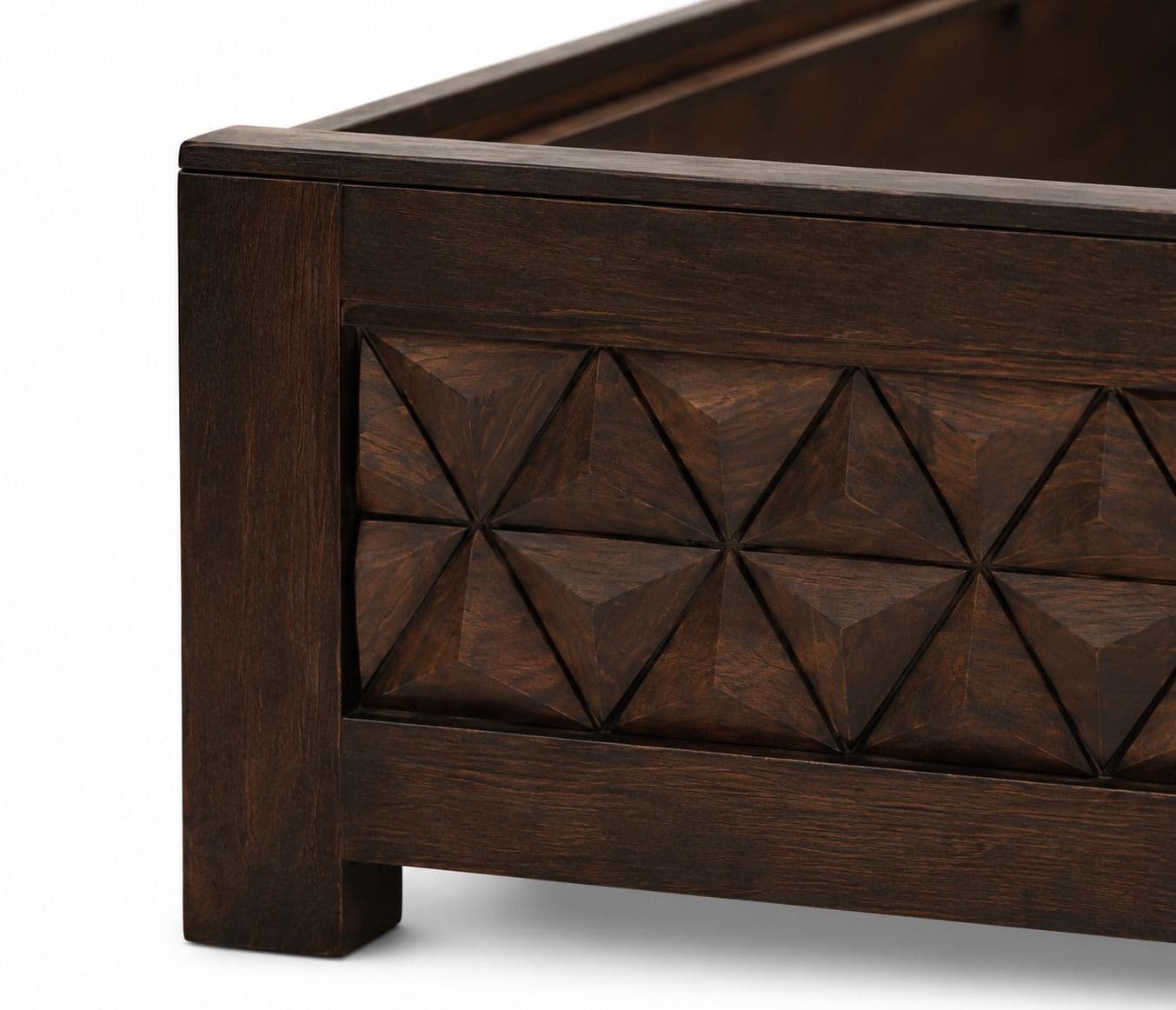 Image 8 for Pyramid King Size Bed With Storage Sheesham & Ply On Top (WF)