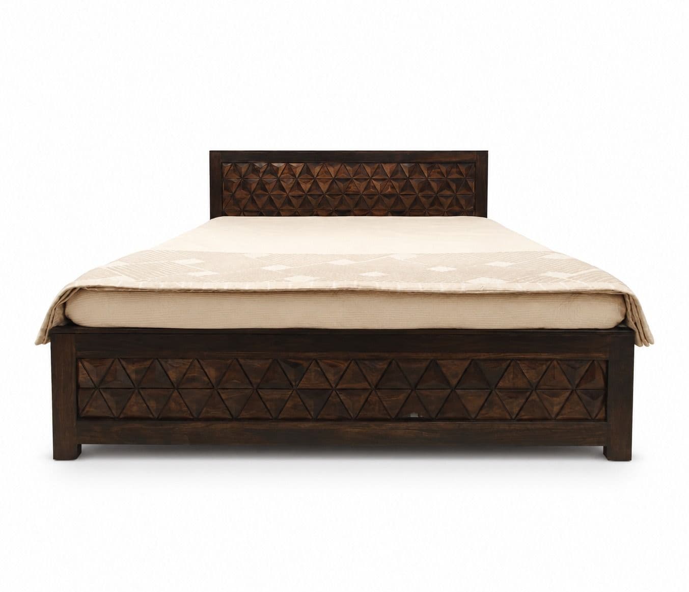 Image 4 for Pyramid King Size Bed With Storage Sheesham & Ply On Top (WF)