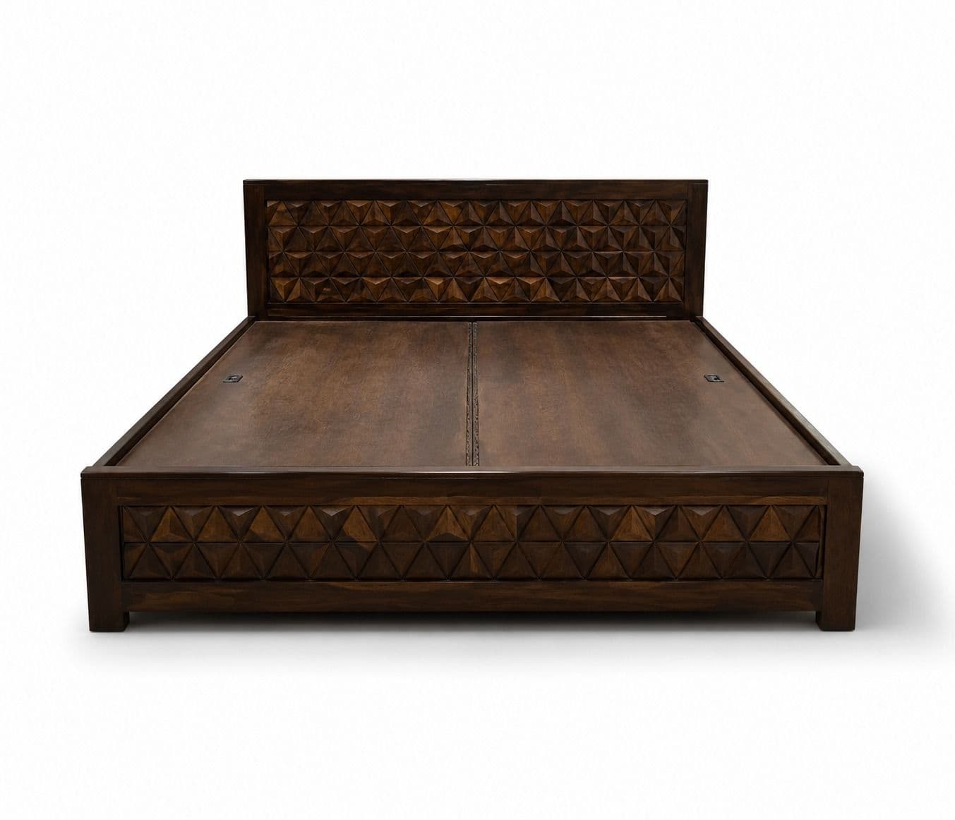 Image 5 for Pyramid King Size Bed With Storage Sheesham & Ply On Top (WF)