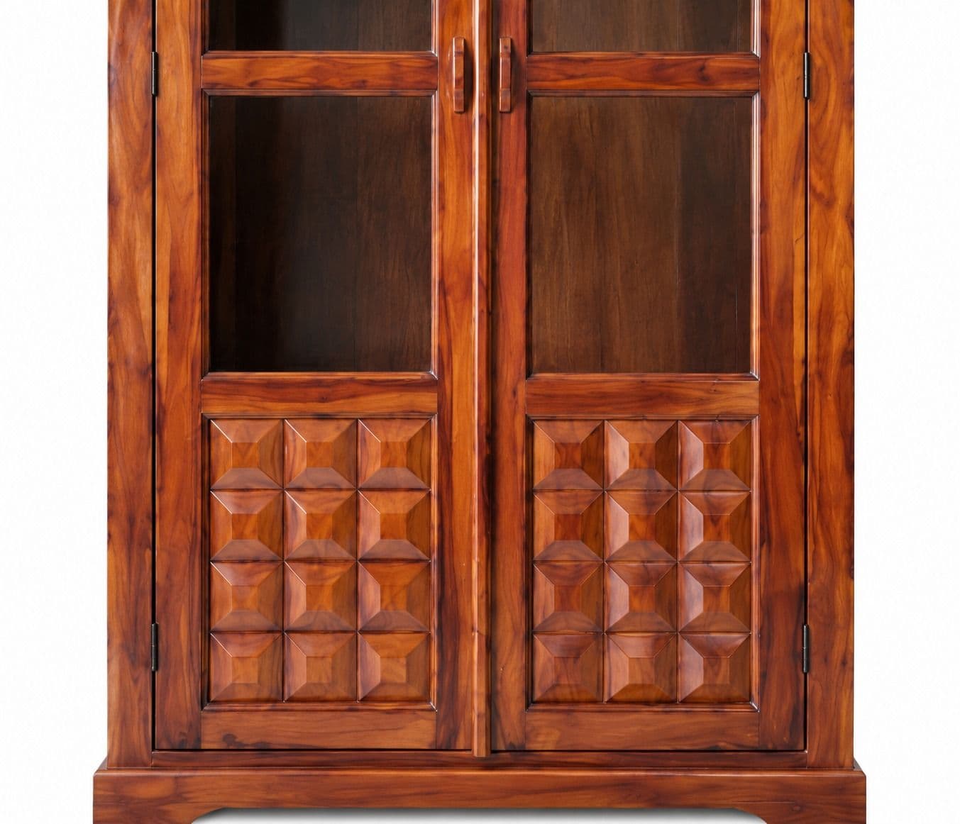 Image 5 for 2 Glass Door Diamond Almirah Sheesham Wood (BGPKU) (OWD)