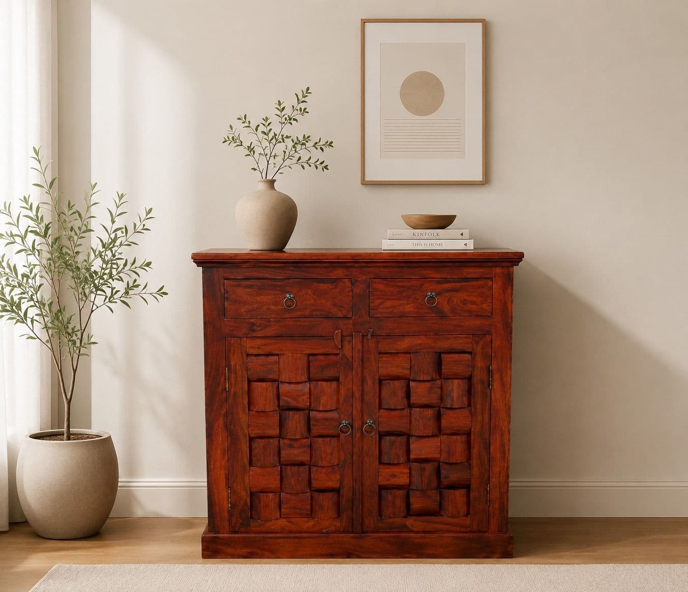 Image 1 for Niwar 2 Do & 2 Dr Small Side Board Sheesham Wood (BGPKU) (OWD)
