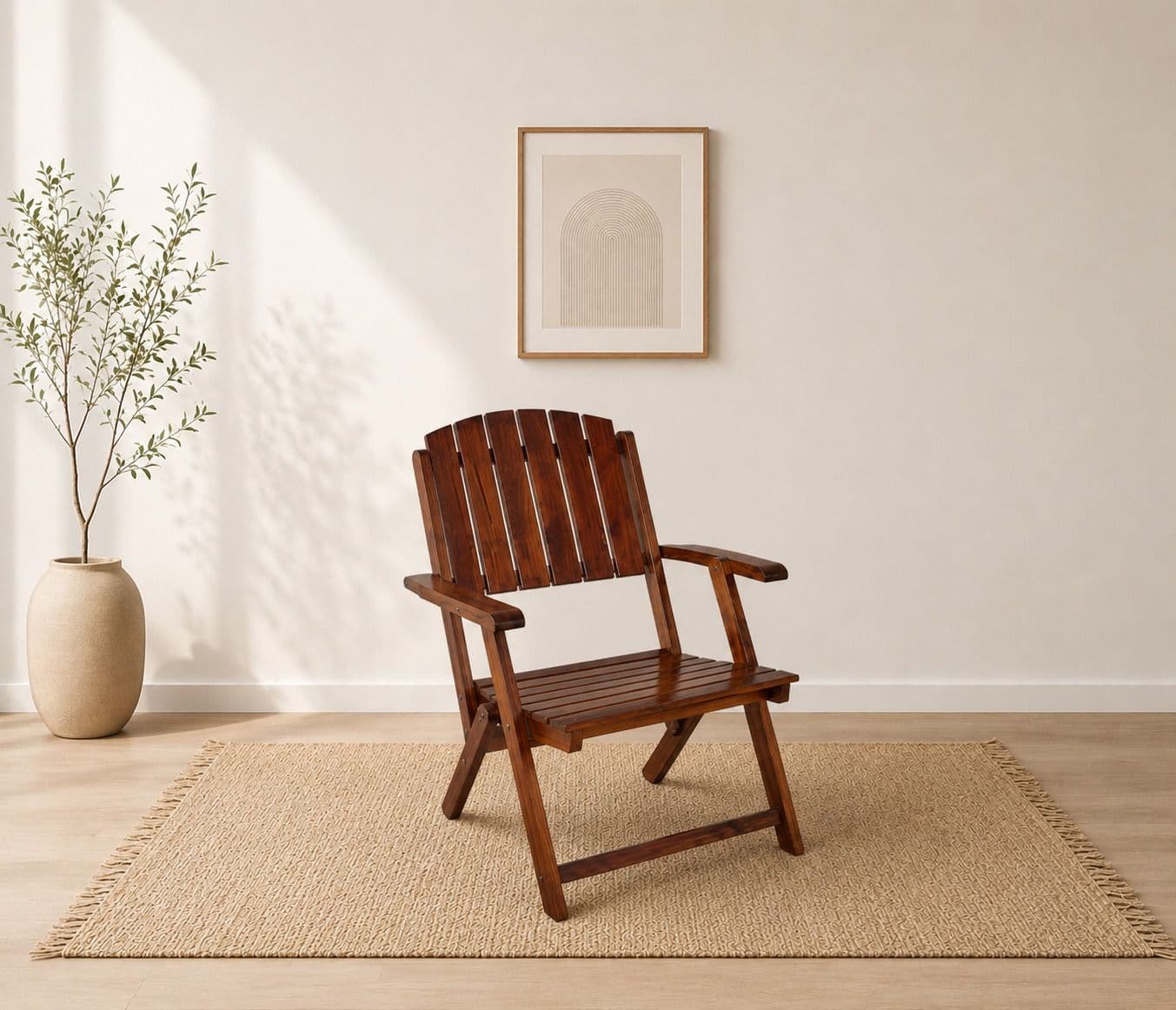 Image 1 for Folding Chair With Arm Rest Sheesham Wood (BGPKU) (OWD)
