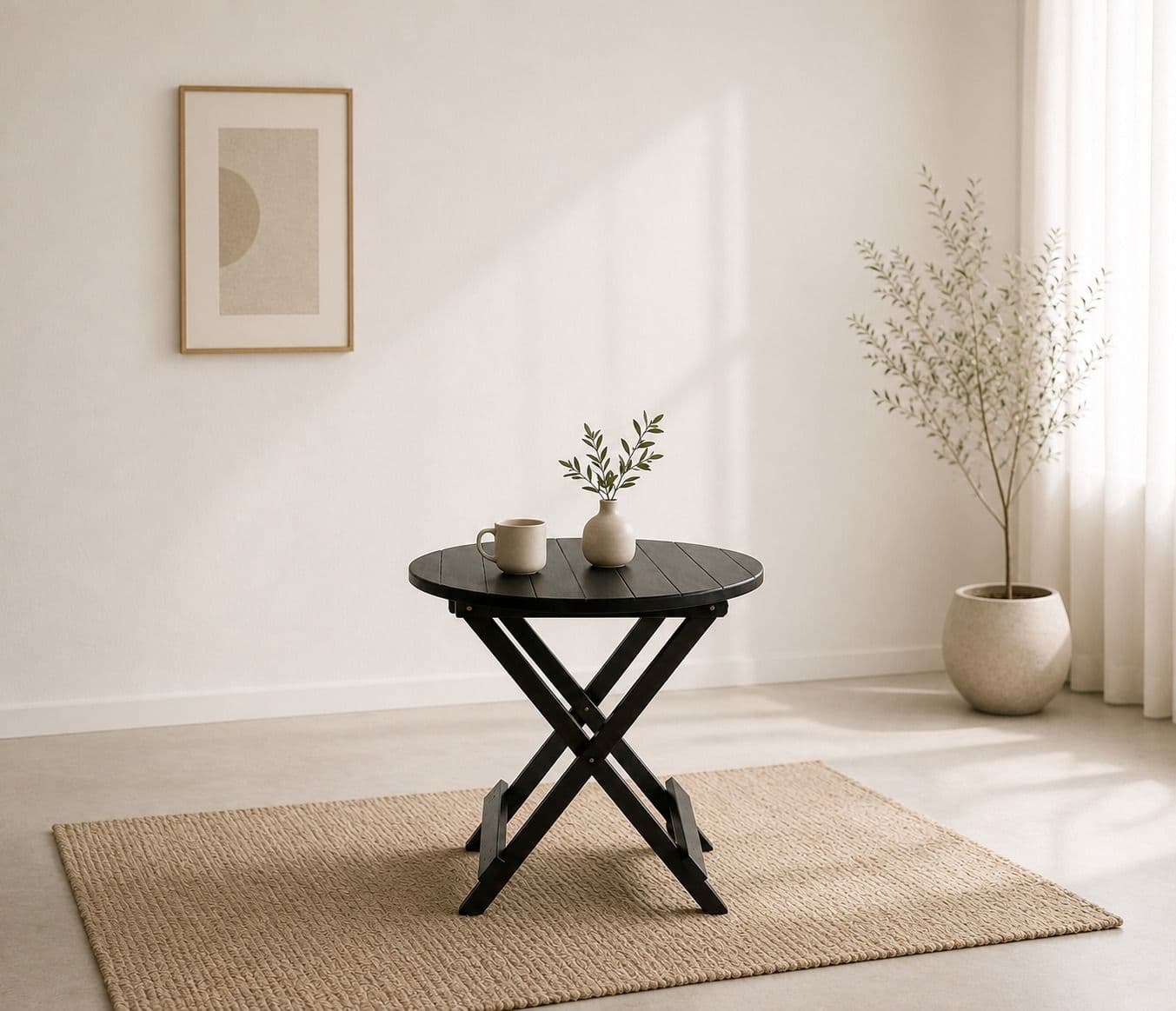 Image 1 for Folding Round Table Sheesham Wood (BGPKU) (OWD)