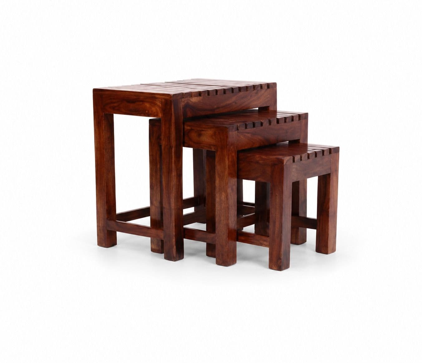 Image 3 for Patti Stool (Set of 3) Sheesham Wood (BGPKU) (OWD)