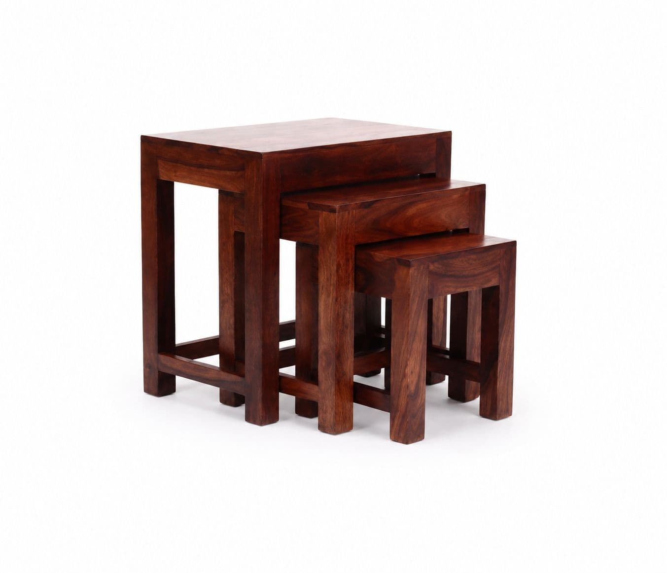 Image 3 for Stool (Set of 3) Sheesham Wood (BGPKU) (OWD)
