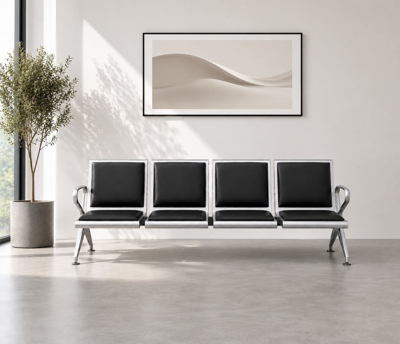 Image 1 for Metro 4 Seater With Cushion Waiting Room Chair (PM)