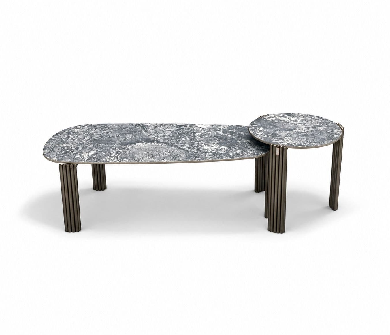 Image 5 for AH 2311. Center Table 2 Set Ceramic With Metal Base (BTM OTD)