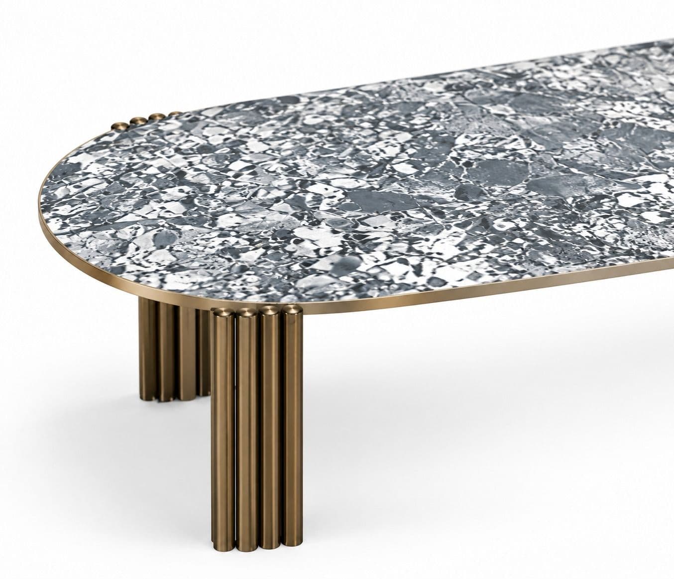 Image 8 for AH 2311. Center Table 2 Set Ceramic With Metal Base (BTM OTD)