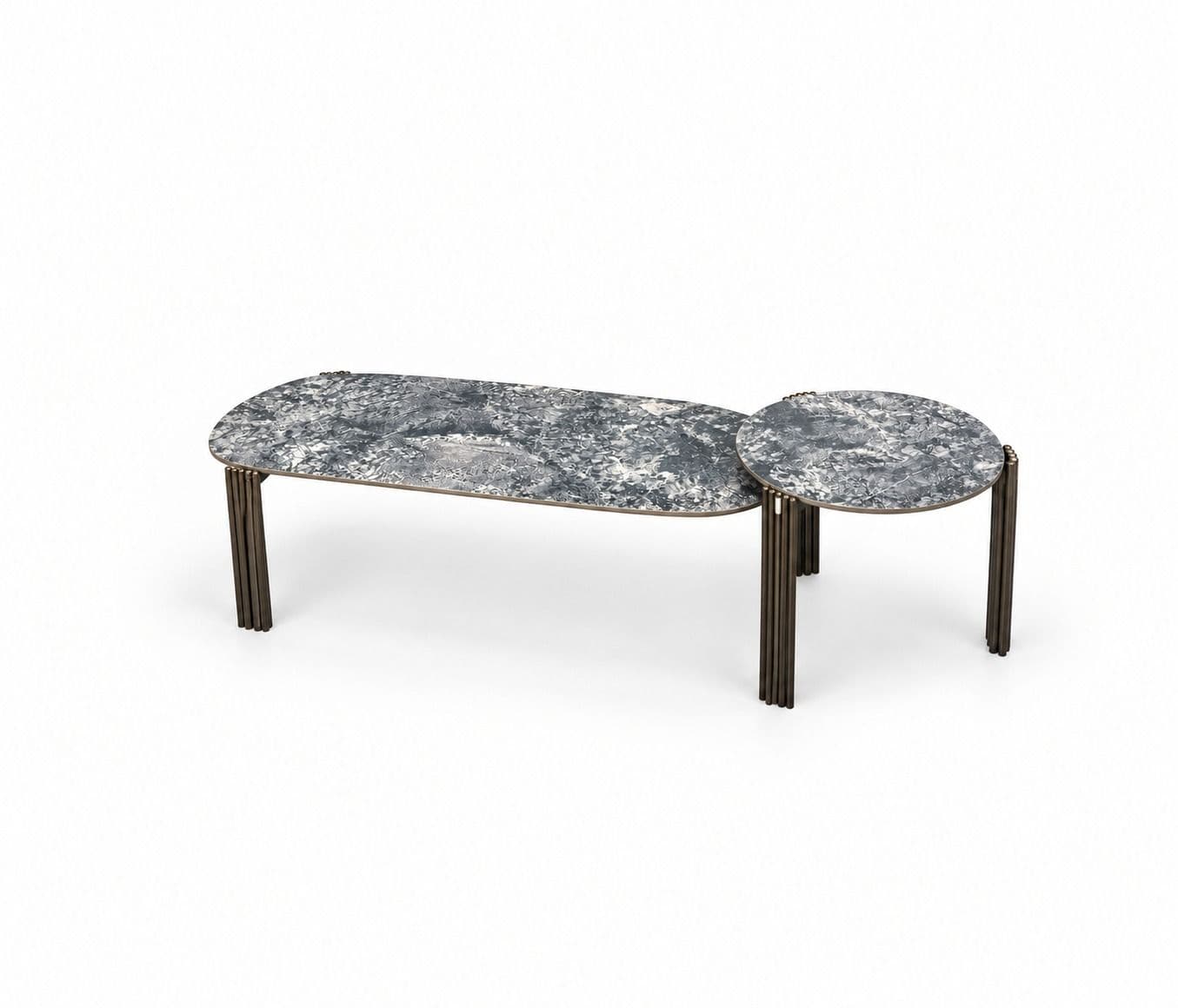 Image 7 for AH 2311. Center Table 2 Set Ceramic With Metal Base (BTM OTD)
