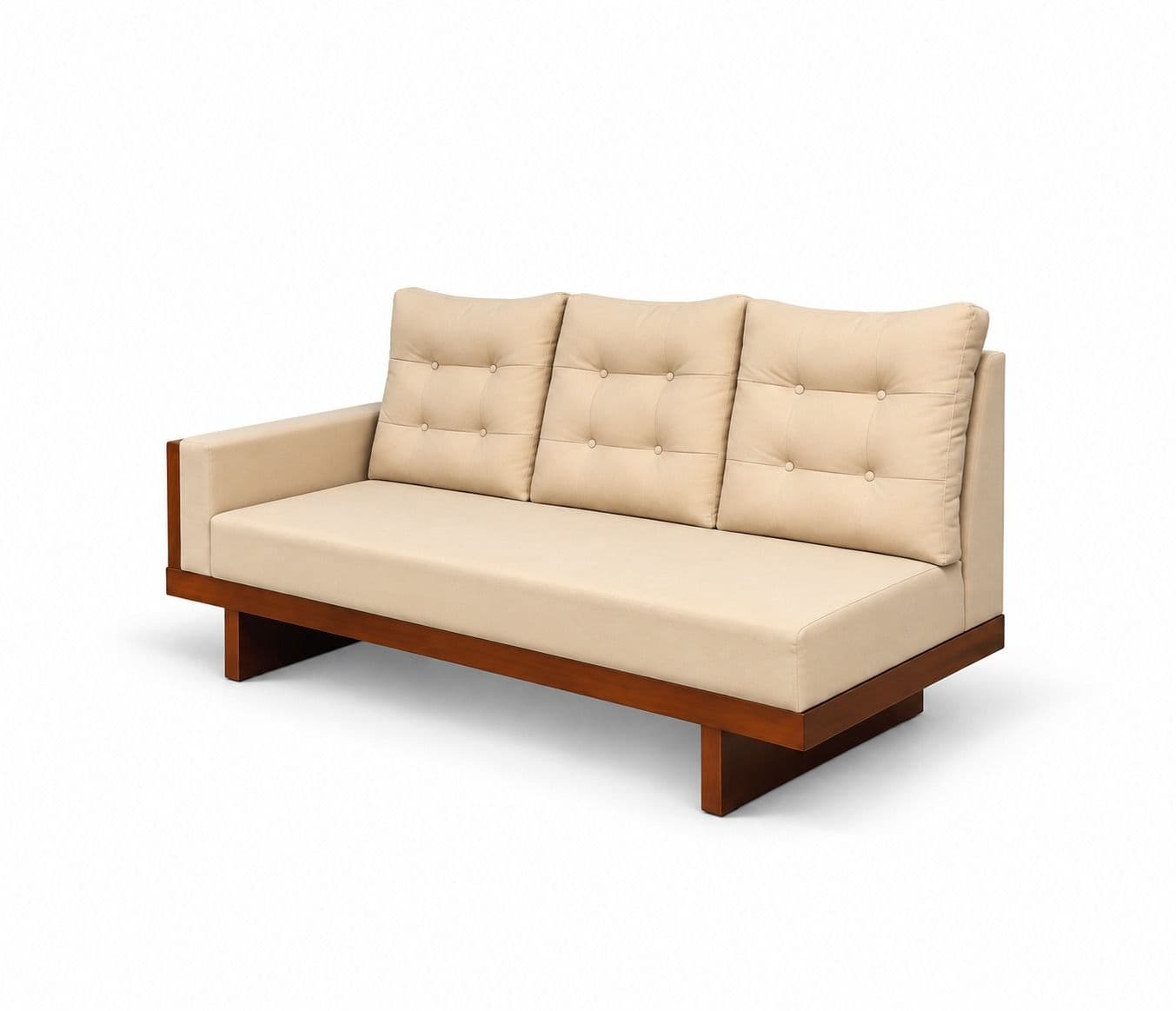 Image 7 for Estonia Sofa 3+ Lounger With 2 Seater High Density Foams And Micro Seude Fabric And Acacia Wood (BTM OTD)