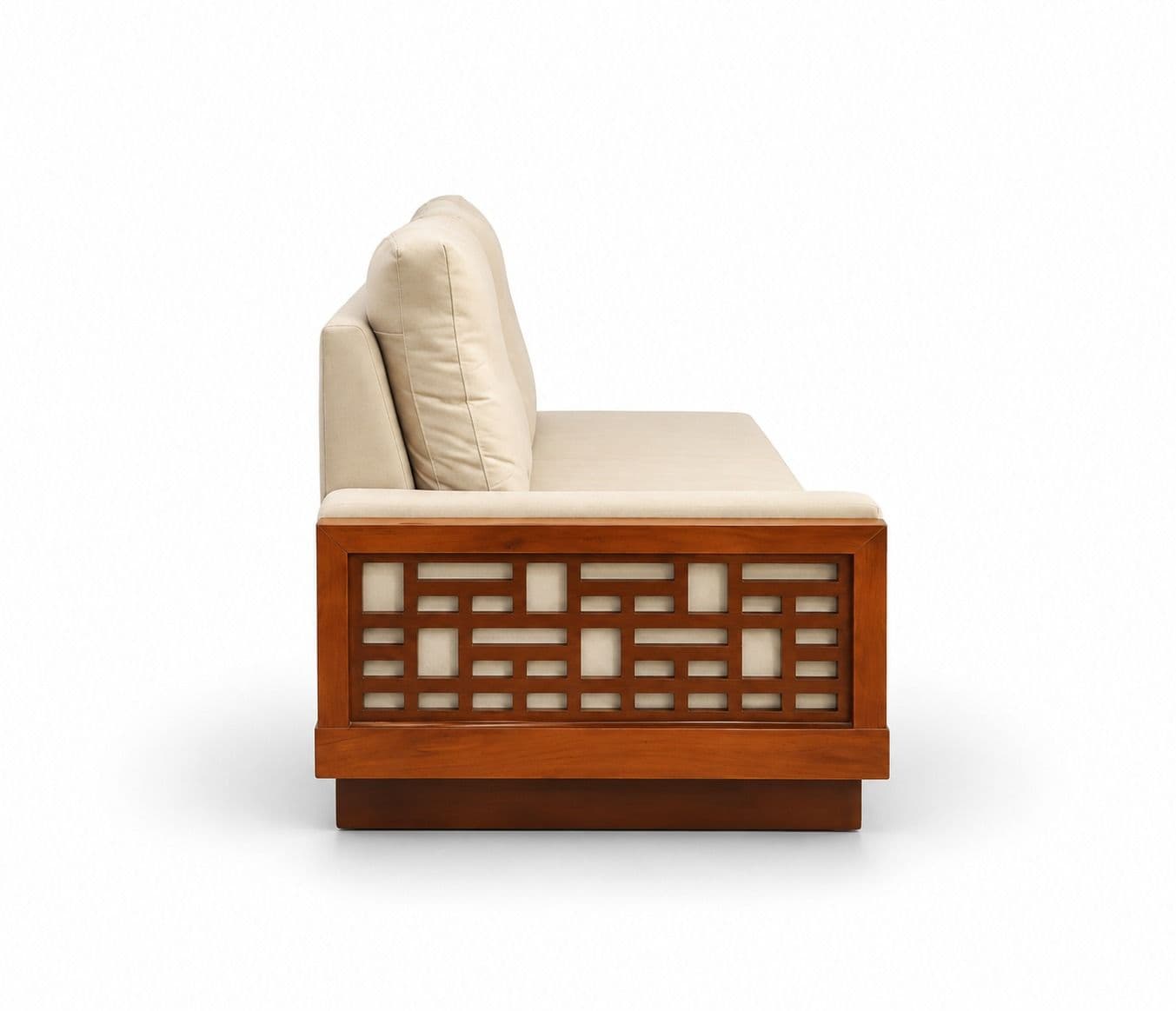Image 19 for Estonia Sofa 3+ Lounger With 2 Seater High Density Foams And Micro Seude Fabric And Acacia Wood (BTM OTD)
