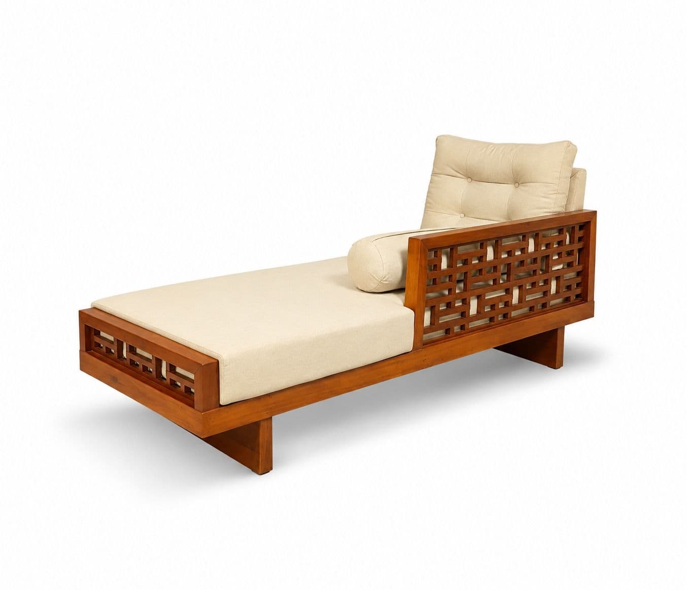 Image 20 for Estonia Sofa 3+ Lounger With 2 Seater High Density Foams And Micro Seude Fabric And Acacia Wood (BTM OTD)