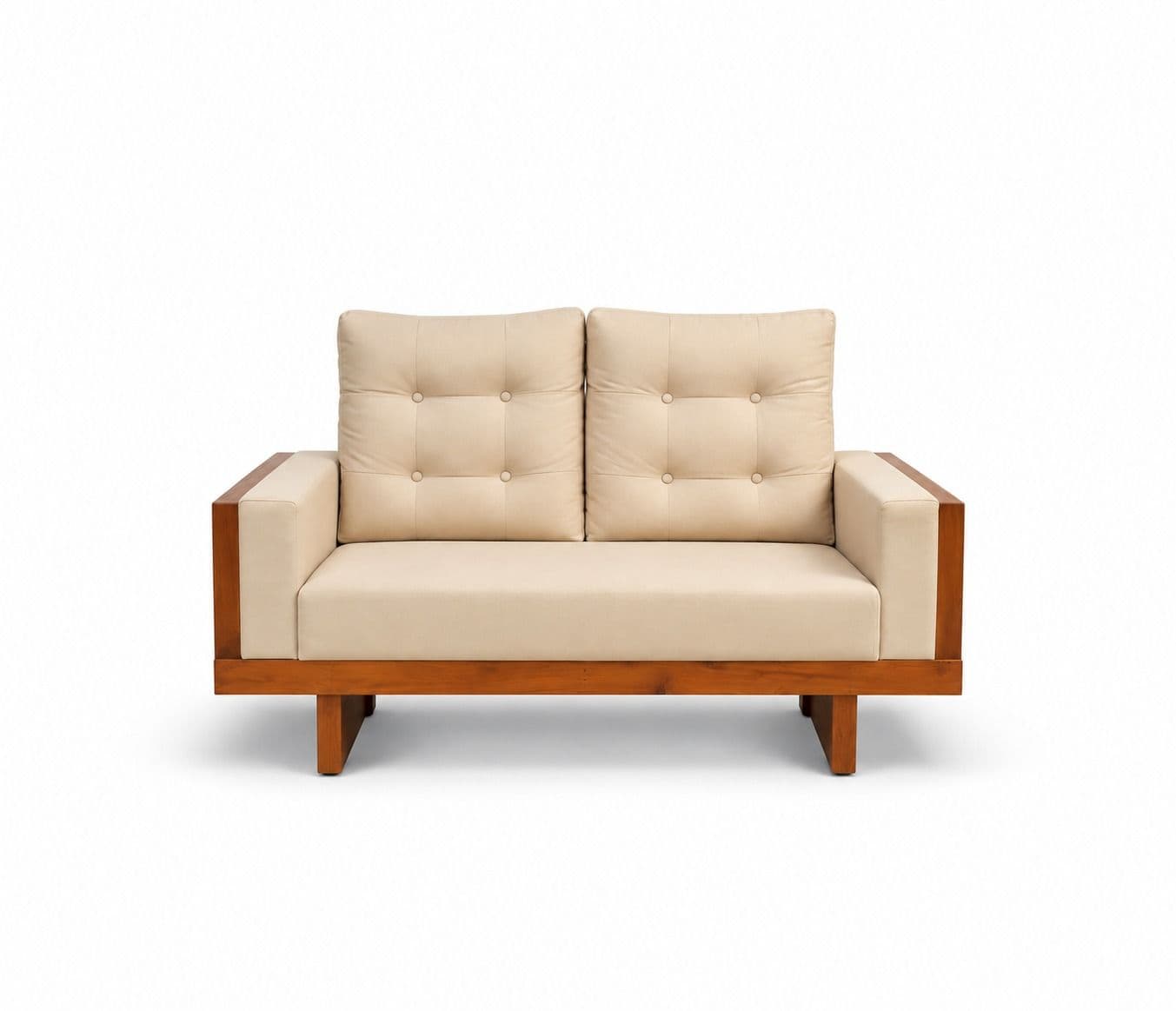 Image 9 for Estonia Sofa 3+ Lounger With 2 Seater High Density Foams And Micro Seude Fabric And Acacia Wood (BTM OTD)