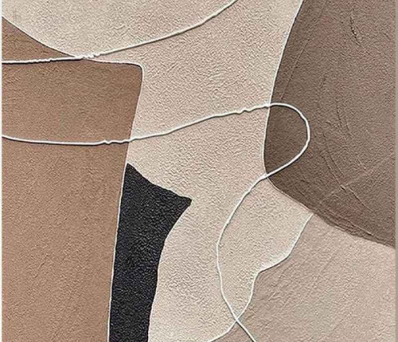 Image 3 for 50X 70 CM Hardbord Frame Textured Artwork - Brown and Cream Abstract Painting