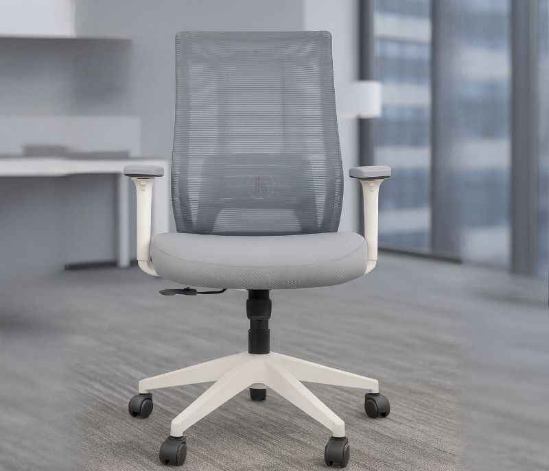 Image 1 for Twister MB White Ergonomic High-Back Mesh Office Chair Adjustable Height Revolving Study Work from Home Chair (WFH)/Computer Desk Chair Back Lumbar Support Ergonomic Chair Tilting Arm Support