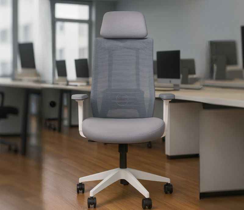 Image 1 for Twister HB White Ergonomic High-Back Mesh Office Chair Adjustable Height Revolving Study Work from Home Chair (WFH)/Computer Desk Chair Back Lumbar Support Ergonomic Chair Tilting Arm Support