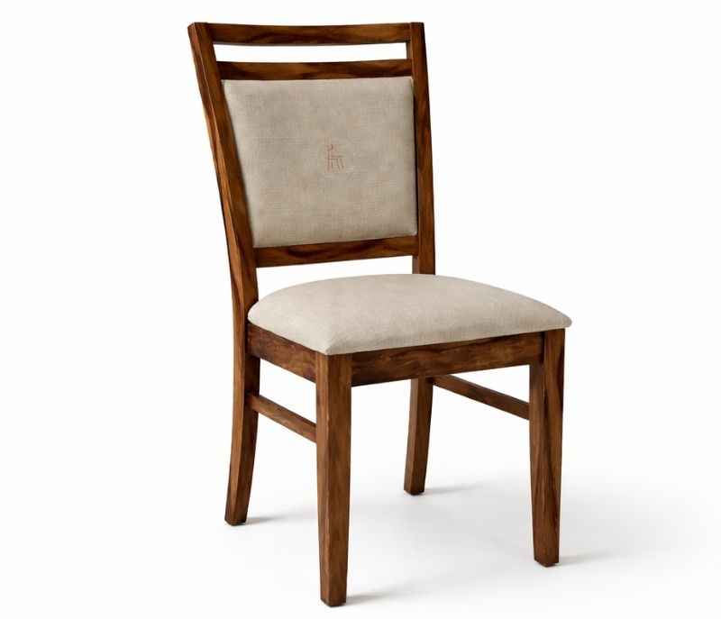 Image 2 for UL Scholar Solid Sheesham Wood Dining Chair with Premium Fabric Upholstery