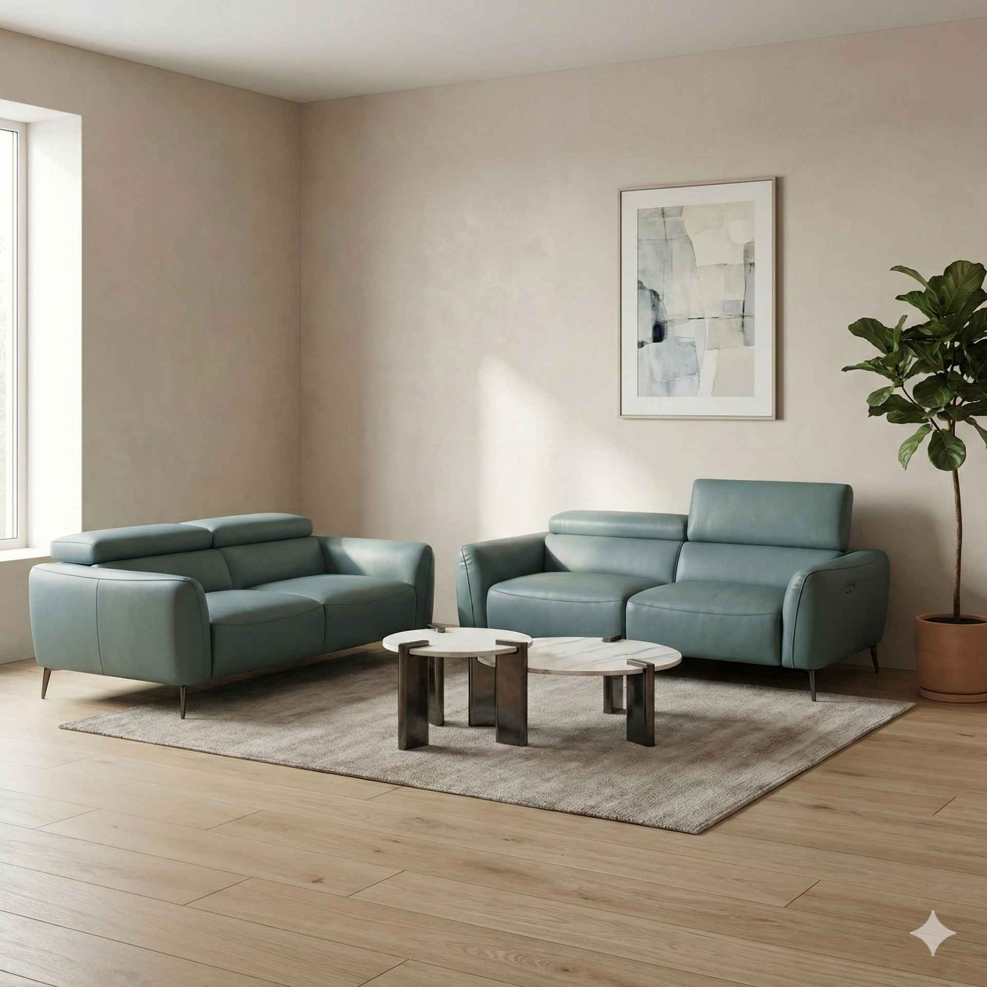 Image 1 for Oasis Luxe Sofa 3+2 Seater Leather Fabric
