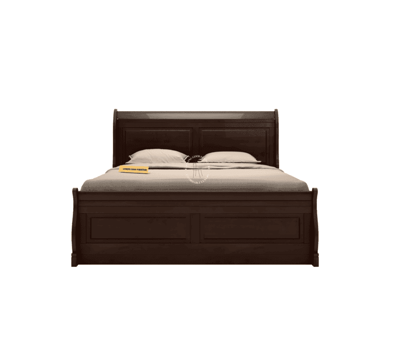 Image 3 for Trello Solid Wood Queen Size Bed Without Storage (Walnut Finish)