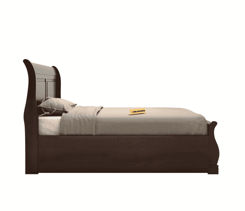 Image 4 for Trello Solid Wood Queen Size Bed Without Storage (Walnut Finish)
