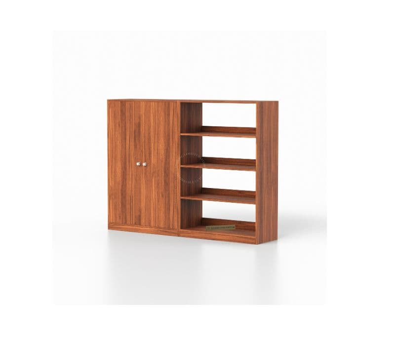 Image 3 for Alves Bookshelf with Storage (Exotic Teak Finish)