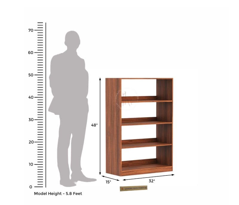 Image 7 for Alvok Open Bookshelf (Exotic Teak Finish)