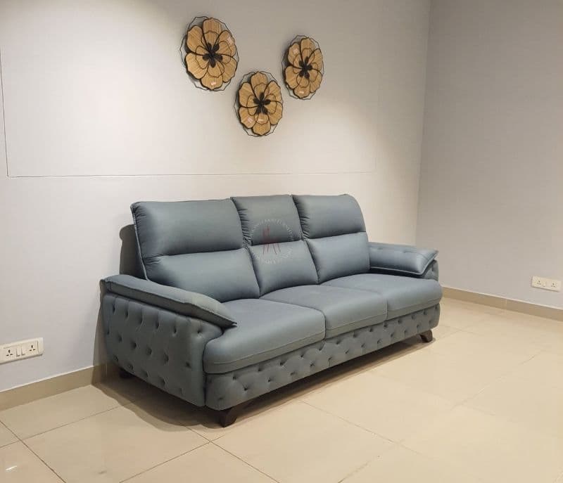 Image 2 for Rome Contemporary Sofa 3+2 Seater Suede Fabric (Grey)(EC)(SKN)(BS-BTM)(BSK)