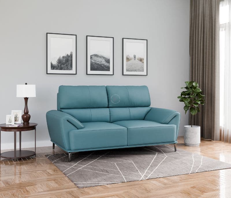 Image 3 for Florence Sleek Sofa 3+2 Seater Leatherette (Steel Blue) (HYD)