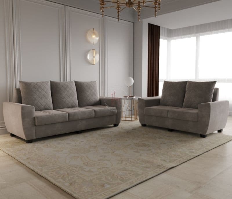 Image 1 for Holland 3 + 2 Sofa (Velvet Swade, Jade Ivory)