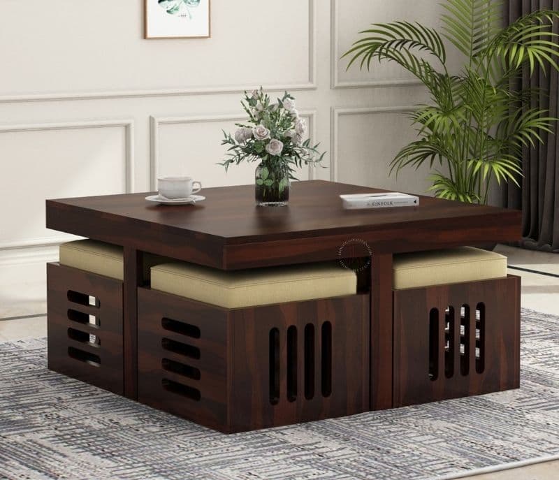 Image 2 for Chocolate Sheesham Wood Coffee Table (Walnut Finish)