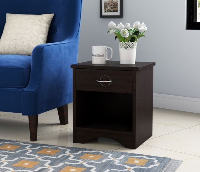 Image 1 for Sweetcrispy Wooden Side Table With Drawer (Wenge Finish)