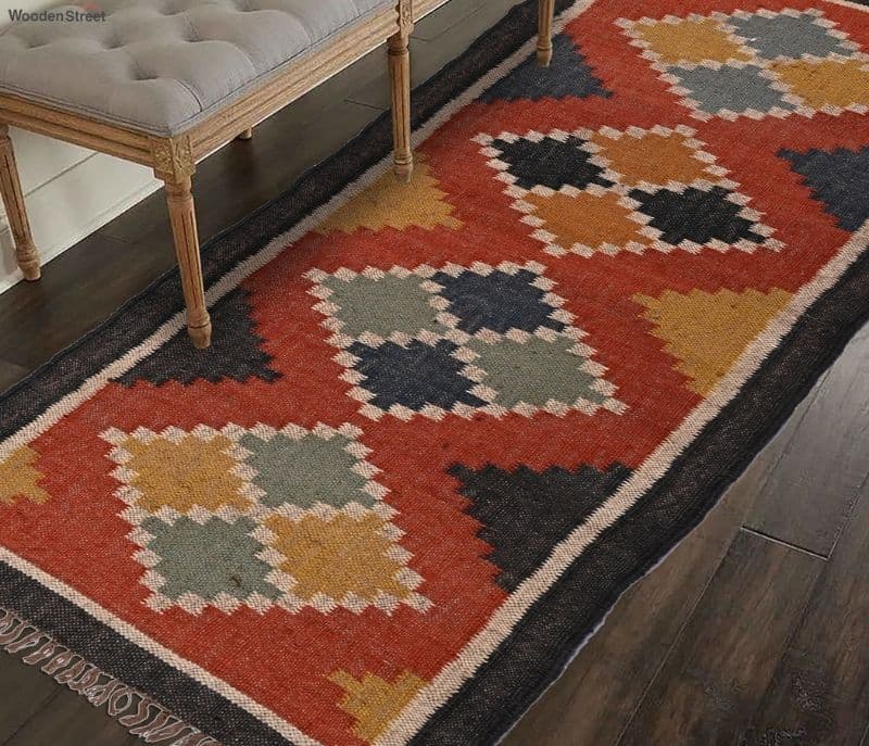 Image 1 for Cabral Multi Hand-woven Jute and Wool 2 x 6 Feet Traditional Pattern