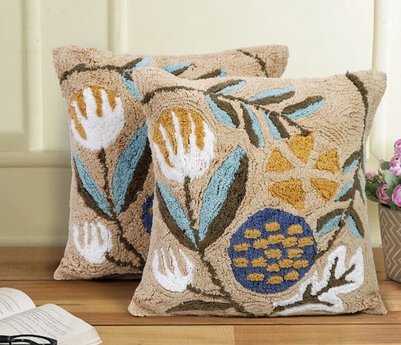 Image 1 for Costantion Hand Tufted 100% Cotton Cushion Cover Set of 2