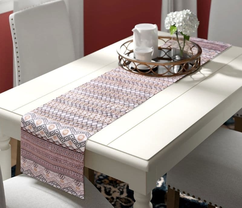 Ruperto Line Velvet Printed Table Runner