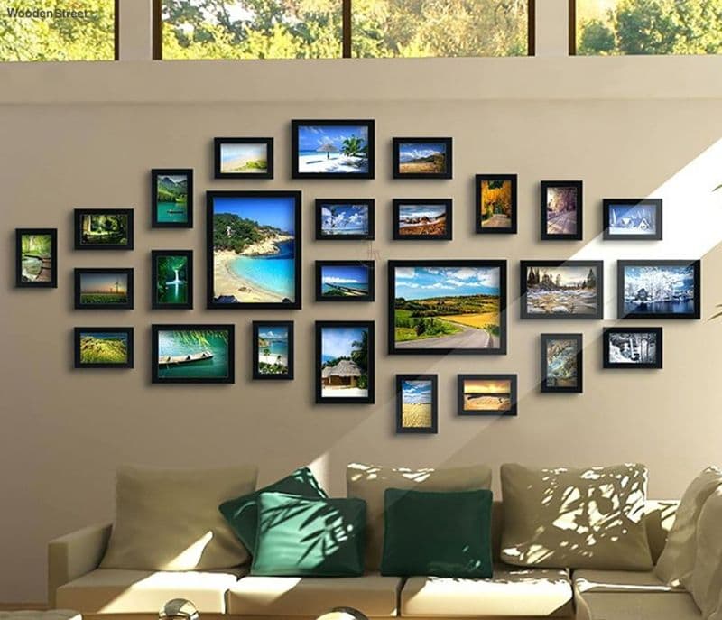 Image 1 for Adelina Wall Photo Frame Black Set of 26