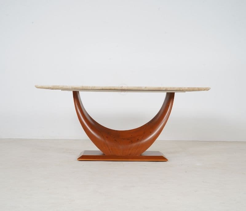 Image 7 for Sammy 6 Seater White Onyx Marble Dining Set with Premium Leatherette Upholstery