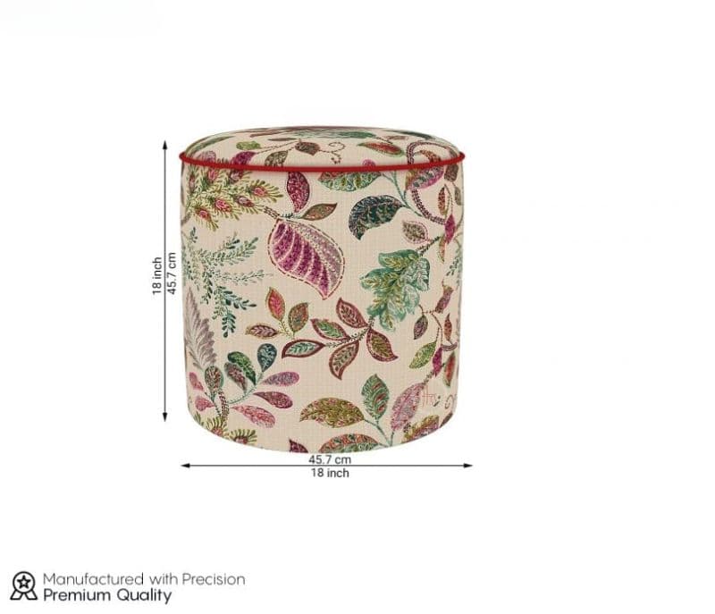 Image 6 for Rob Round Pouffe ( Rosy Leaf )