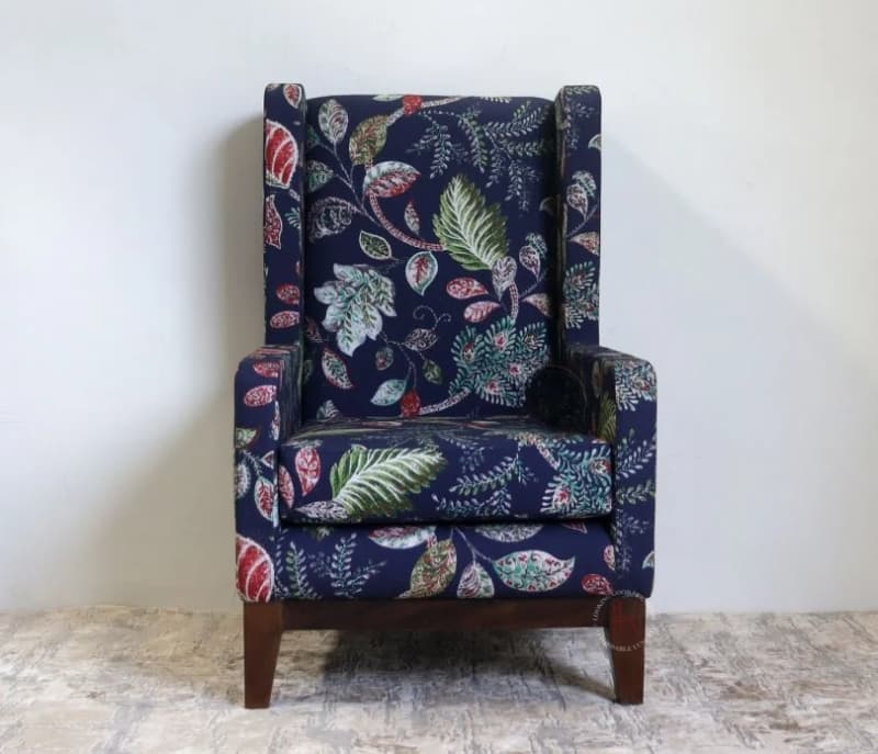Image 5 for Jean Wingback Chair ( Fabric, Dusky Leaf )