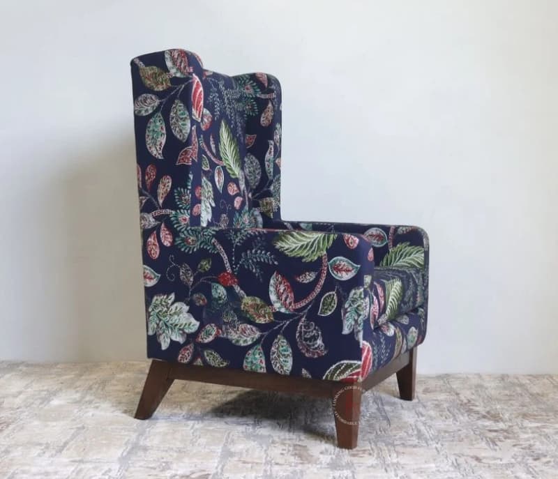 Image 6 for Jean Wingback Chair ( Fabric, Dusky Leaf )