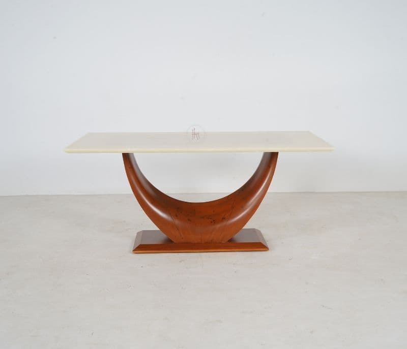Image 8 for Sammy 6 Seater White Onyx Marble Dining Set with Premium Leatherette Upholstery