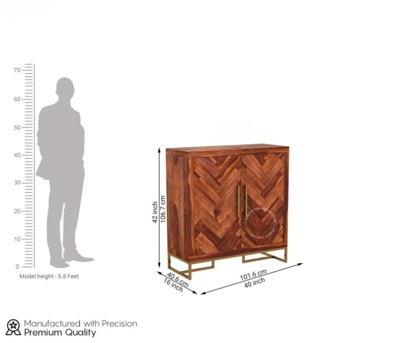 Image 4 for Premium Sheesham Wood Shoe Rack (Honey Finish)