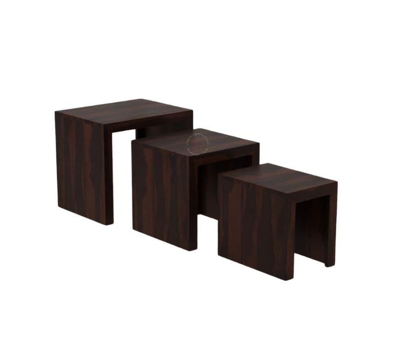 Image 5 for Ayotte Sheesham Wood Nest of Tables (Walnut Finish)