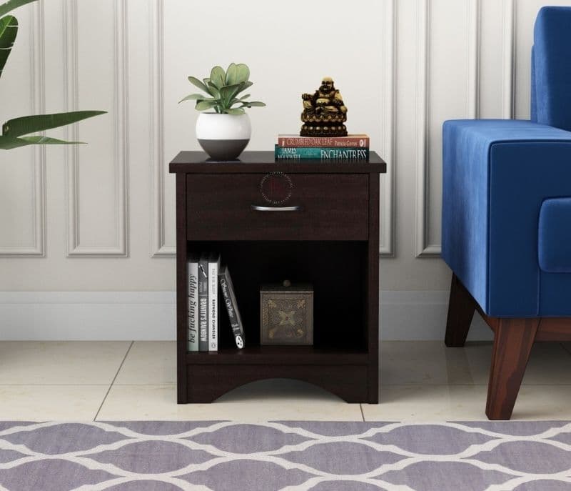 Image 3 for Sweetcrispy Wooden Side Table With Drawer (Wenge Finish)