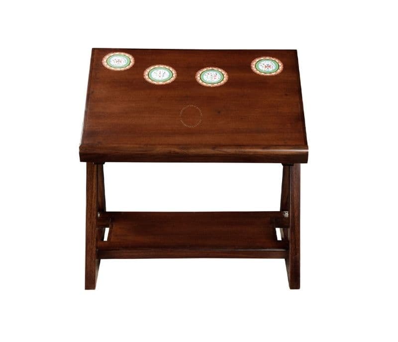 Image 6 for Caption End Table for Laptop in Teakwood with (Walnut Matte Finish)
