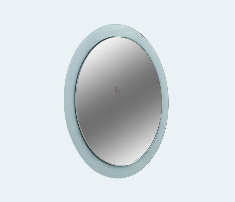 Image 3 for Ignazio Mirror with Black Silver Round Laquer Glass and White LED light