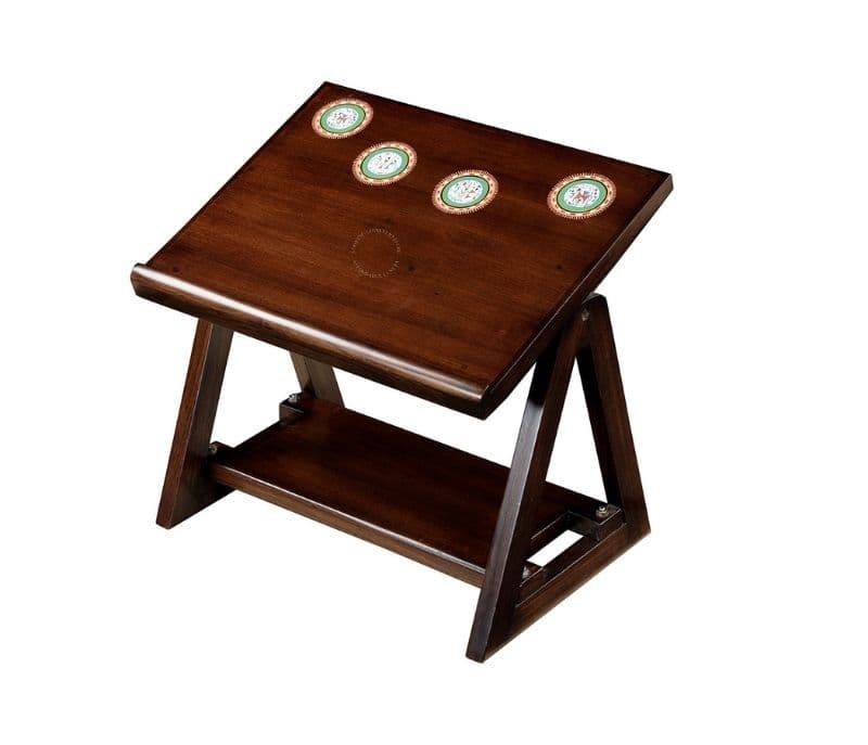 Image 5 for Caption End Table for Laptop in Teakwood with (Walnut Matte Finish)