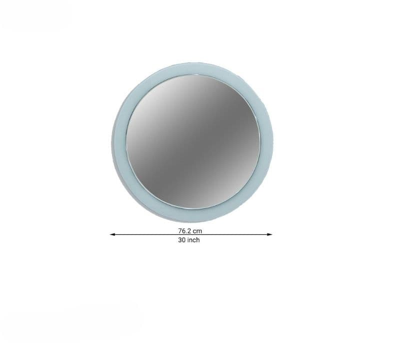 Image 6 for Ignazio Mirror with Black Silver Round Laquer Glass and White LED light
