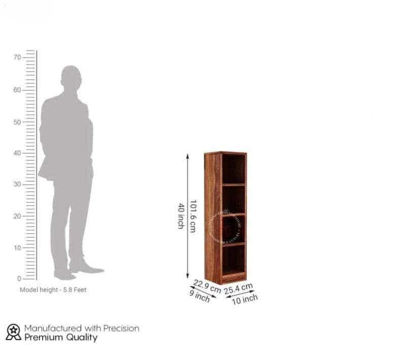Image 5 for Watkin Sheesham Wood Display Cabinet With Open Storage( Honey Finish )