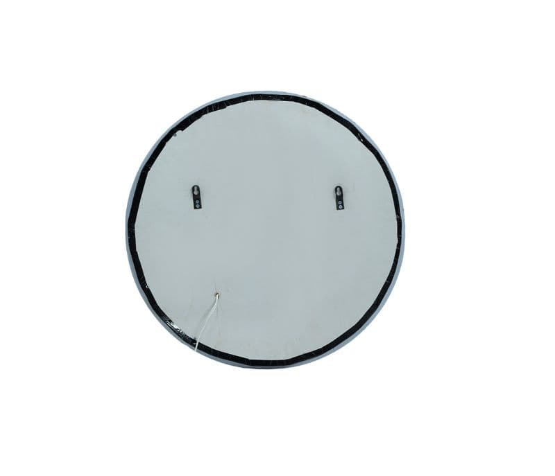 Image 4 for Ignazio Mirror with Black Silver Round Laquer Glass and White LED light